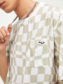 Manfinity Men Geo Print Letter Patched Detail Tee - Multicolor - View 5