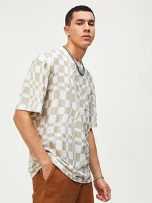 Manfinity Men Geo Print Letter Patched Detail Tee - Multicolor - View 6