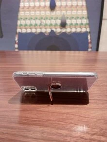 透明指環扣手機殼帶金屬亮絲紙 - 粉色 - 查看 4