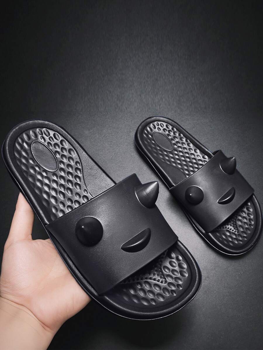 Men Bathroom Slippers - Black - View 1