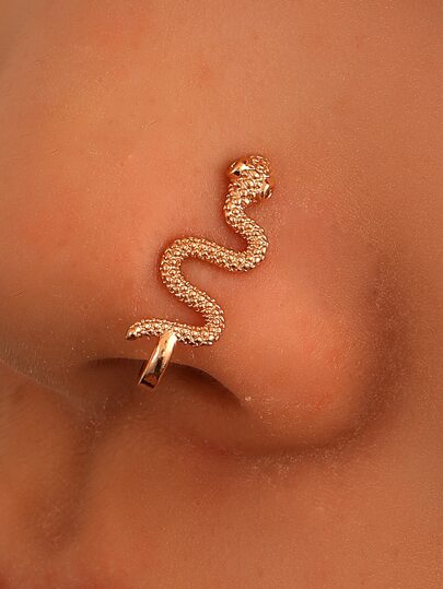 1 件精致可爱的蛇鼻环，时尚百搭的配饰，适合日常佩戴，非常适合时尚女孩