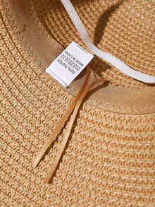 EMERY ROSE Mũ Rơm In Hoa Trang Trí Nơ - Màu Khaki - Xem 2