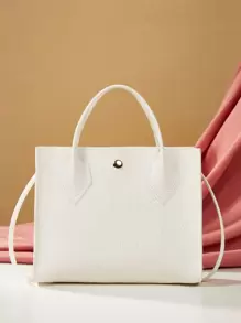 Không thấm nước, nhẹ, túi đựng phim hoạt hình mini in nổi dành cho doanh nhân dành cho nữ tuổi teen Sinh viên đại học, tân binh và công nhân cổ trắng Hoàn hảo cho văn phòng, đại học, công việc, kinh doanh, đi làm - trắng - Xem 4