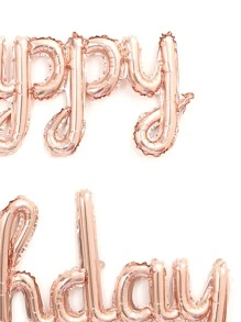 1套字母造型紫色、粉色、蓝色“生日快乐”铝箔气球，跨境生日庆祝铝膜气球，生日装饰气球用于墙面装饰 - 玫瑰金 - 查看 3