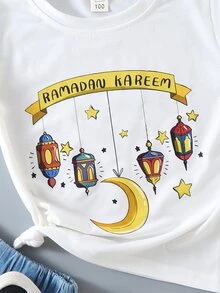 Toddler Girls Cartoon & Letter Graphic Tee - White - View 4