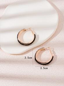 Hoa tai vòng cườm - màu đen - Xem 3