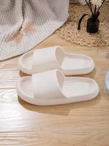 極簡風格露趾拖鞋 - 白色 - 查看 6