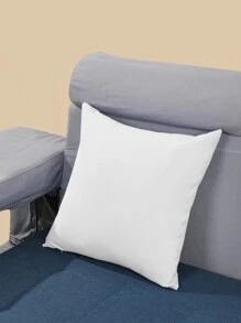 Plain Cushion Cover, Simple White Polyester Throw Pillow Case, Pillow Insert Not Included, For Living Room Home Decor - White - View 2