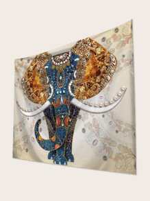 Tấm thảm in hình con voi - Nhiều màu - Xem 2