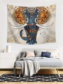 Tấm thảm in hình con voi - Nhiều màu - Xem 4