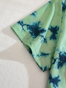 SHEIN LUNE Tie Dye Round Neck Tee - Multicolor - View 5