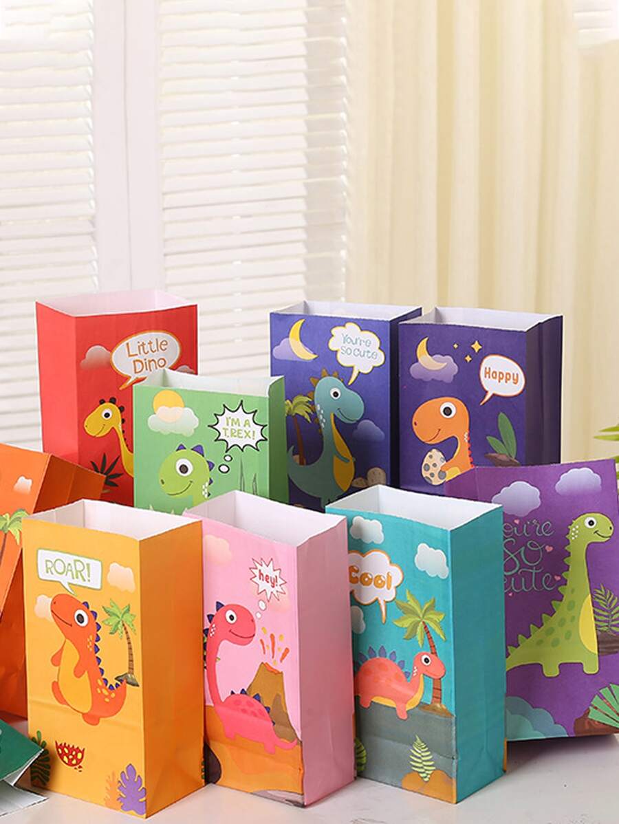 12个卡通可爱礼品袋，适合节日礼品包装 - 彩色 - 查看 1