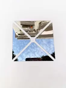 100 件三角形镜子墙贴、贴纸、墙贴花、乙烯基贴花用于家居装饰、春季装饰品刷新您的家、拉玛装饰贴纸礼物生日毕业墙面装饰房间装饰墙镜用于房间浴室装饰客厅装饰 - 銀色 - 查看 2