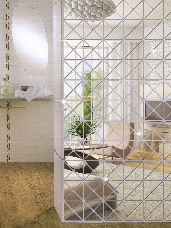 100pcs Triangle Mirror Wall Sticker SHEIN USA