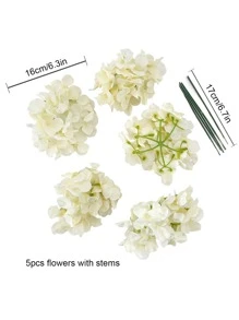 5/10/20pcs Hydrangea Artificial Flower Heads With Stems, Fake Hydrangea Flowers, Table Arrangement Decoration Silk Flower, Champagne Fake Flower For Home Office Party Wedding, Fake Plants, Spring Decor, Room, Desk, Garden Decor, Room Decoration Stuff, Valentine Day, Gifts Birthday Graduation Home Decor Back To School School Supplies - Apricot - View 3