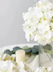 5/10/20pcs Hydrangea Artificial Flower Heads With Stems, Fake Hydrangea Flowers, Table Arrangement Decoration Silk Flower, Champagne Fake Flower For Home Office Party Wedding, Fake Plants, Spring Decor, Room, Desk, Garden Decor, Room Decoration Stuff, Valentine Day, Gifts Birthday Graduation Home Decor Back To School School Supplies - Apricot - View 4