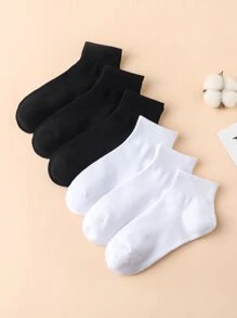 6 đôi Vớ thuyền viên rắn - Đen và trắng - Xem 1