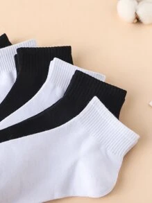 6 đôi Vớ thuyền viên rắn - Đen và trắng - Xem 3