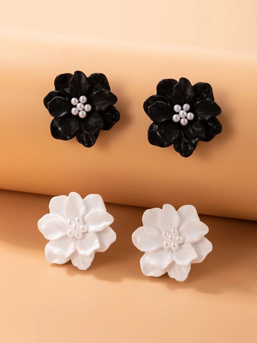 imoli 2pairs Flower Stud Earrings Valentines,Mom,Mother,Mother's Day,Gift