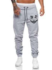 Manfinity Homme Men Cartoon Graphic Drawstring Waist Sweatpants, For Rave