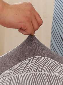 Leaf Pattern Stretchy Swivel Chair Cover - Multicolor - View 4