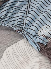 Leaf Pattern Stretchy Swivel Chair Cover - Multicolor - View 5