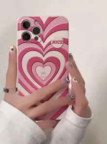 Ốp Điện Thoại Họa Tiết Trái Tim Tương Thích Với IPhone 11,IPhone 13,IPhone 14 Pro Max - Màu be - Xem 2