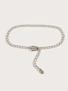 Elegant Minimalist Chain Belt Halloween Valentine's Day Valentines Summer, School Fall, Autumn, Halloween - Silver - View 3