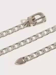 Elegant Minimalist Chain Belt Halloween Valentine's Day Valentines Summer, School Fall, Autumn, Halloween - Silver - View 4