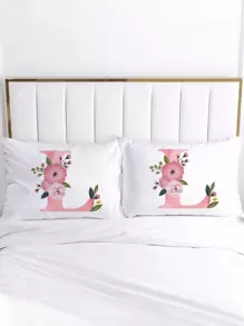 1雙字母圖案枕套不附帶枕芯 - 彩色 - 查看 1