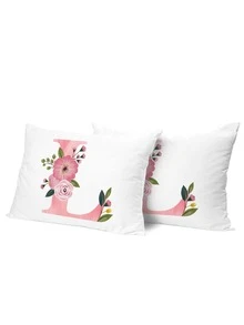 1雙字母圖案枕套不附帶枕芯 - 彩色 - 查看 2