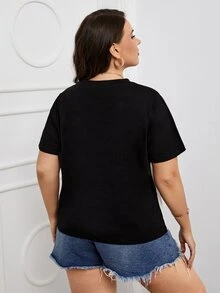 Plus Leopard Color Block Tee - Multicolor - View 2