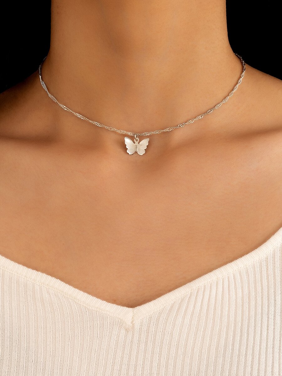 Mặt dây chuyền con bướm - Bạc - Xem 1