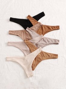 7 piezas Set bragas tejido de canalé - Multicolor - Ver 2