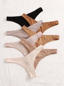 7 piezas Set bragas tejido de canalé - Multicolor - Ver 3