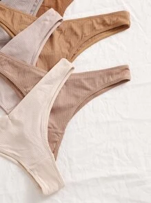 7 piezas Set bragas tejido de canalé - Multicolor - Ver 5