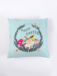 Funda de cojín sin relleno Pascua de Resurrección conejo & con estampado de huevo - Multicolor - Ver 2