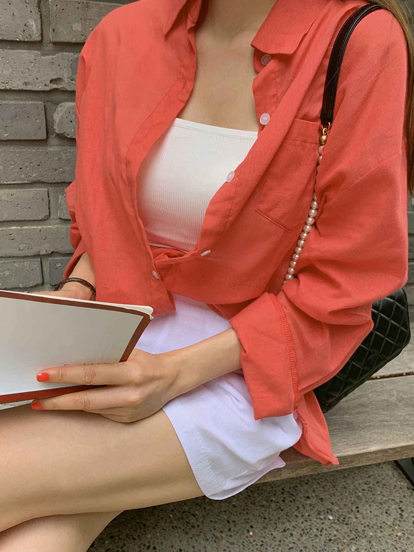 Pocket Patched Button Up Drop Shoulder Shirt