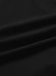 Ghofur Skull Print Tank Top & Letter Graphic Drawstring Waist Shorts - Black - View 9