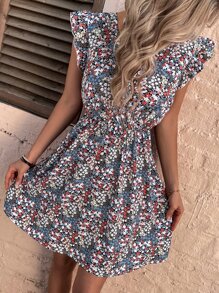 SHEIN VCAY Đầm Xù Trọn gói Họa tiết hoa Boho - Nhiều màu - Xem 5