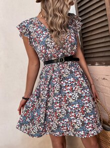 SHEIN VCAY Đầm Xù Trọn gói Họa tiết hoa Boho - Nhiều màu - Xem 6