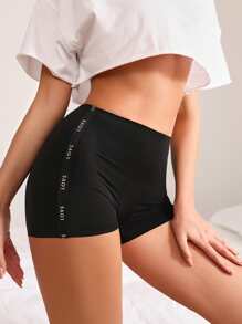 Letter Graphic Panty - Black - View 1