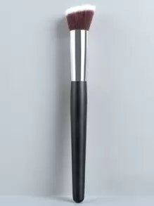 1 pieza Pincel de maquillaje de madera minimalista y portátil, multifuncional, herramienta de maquillaje para principiantes, incluye: pincel de base, pincel de corrector, pincel de rubor, pincel de contorno, pincel de rubor, pincel de bronceador, pincel de polvo, pincel de base, pincel de rubor - Negro - Ver 1