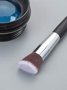 1 pieza Pincel de maquillaje de madera minimalista y portátil, multifuncional, herramienta de maquillaje para principiantes, incluye: pincel de base, pincel de corrector, pincel de rubor, pincel de contorno, pincel de rubor, pincel de bronceador, pincel de polvo, pincel de base, pincel de rubor - Negro - Ver 4