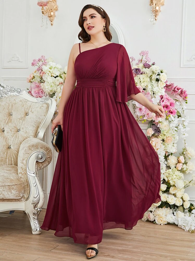 shein bridesmaid dresses burgundy Shein Sequin Bardot Wrap MaxI Burgundy Dress