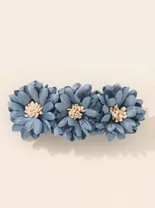 花朵装饰法式发夹波西米亚风完美礼物，适合日常使用，夏季发夹，爪夹，发卡，发夹，发饰，发卡，发饰，发卡，发夹 - 霧霾藍 - 查看 2