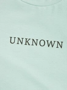 GENTILAND Men Letter Graphic Top & Joggers Set - Multicolor - View 4