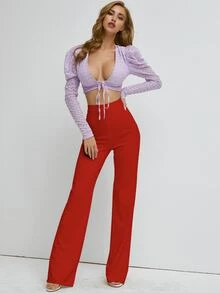 Quần màu trơn Thanh lịch - Đỏ - Xem 6