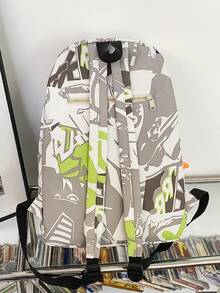 卡通和字母圖案後背包附包飾 - 彩色 - 查看 4