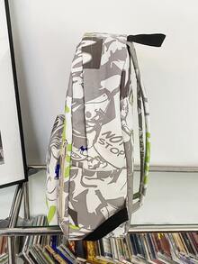 卡通和字母圖案後背包附包飾 - 彩色 - 查看 5